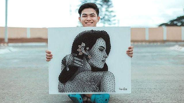 Meet the man behind this string art portrait of Catriona Gray
