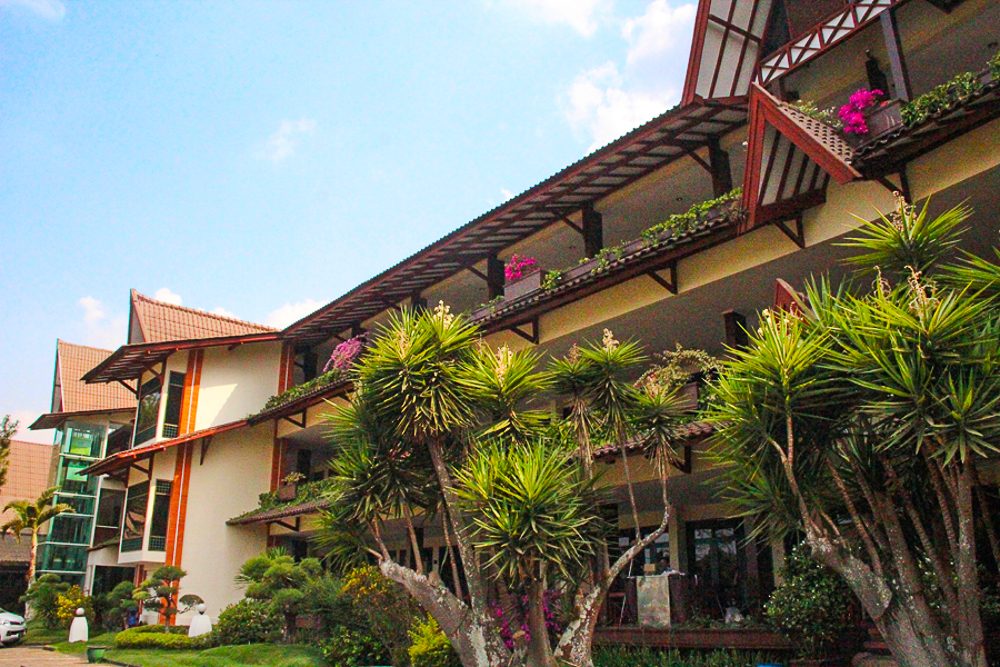 NEARBY HOTEL. The Kusuma Agrowisata Hotel offers cool mountain breezes and comfy rooms and cottages.   
