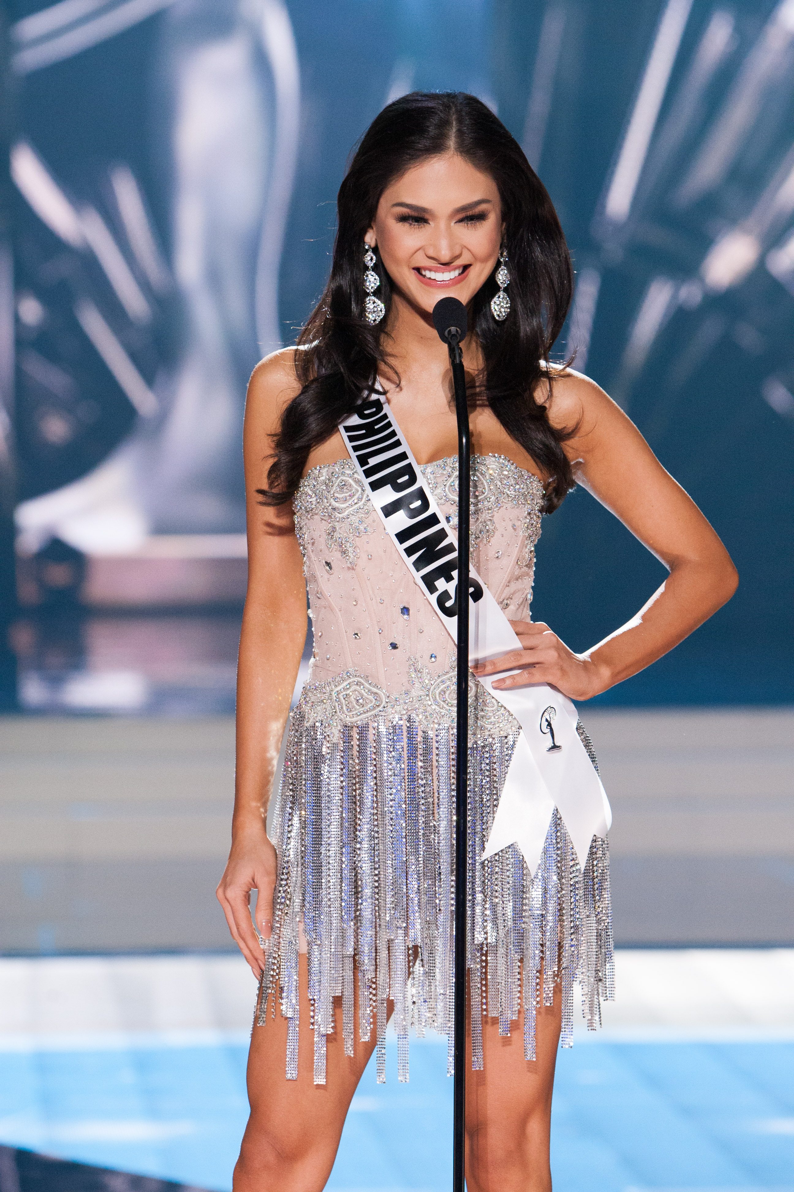 Pia Alonzo Wurtzbach, Miss Philippines 2015 on stage in fashion by Sherri Hill during the opening of The 2015 MISS UNIVERSE® Preliminary Show at Planet Hollywood Resort & Casino Wednesday, December 16, 2015.  Photo courtesy of HO/The Miss Universe Organization 