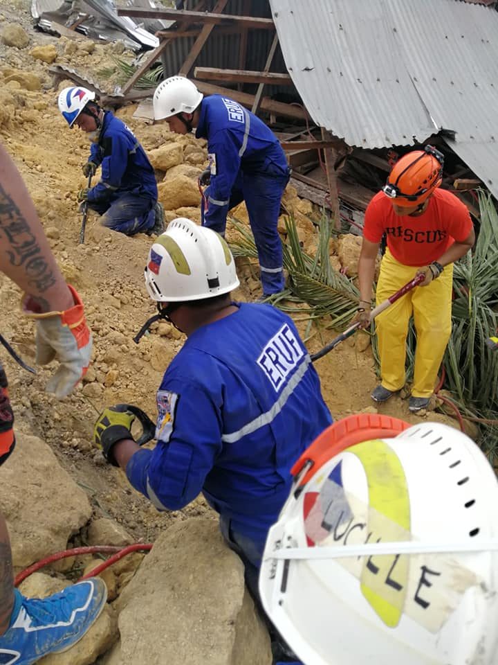 STILL SEARCHING. Dozens remain missing in the Naga City, Cebu landslide. Photo courtesy of Cebu Provincial government  