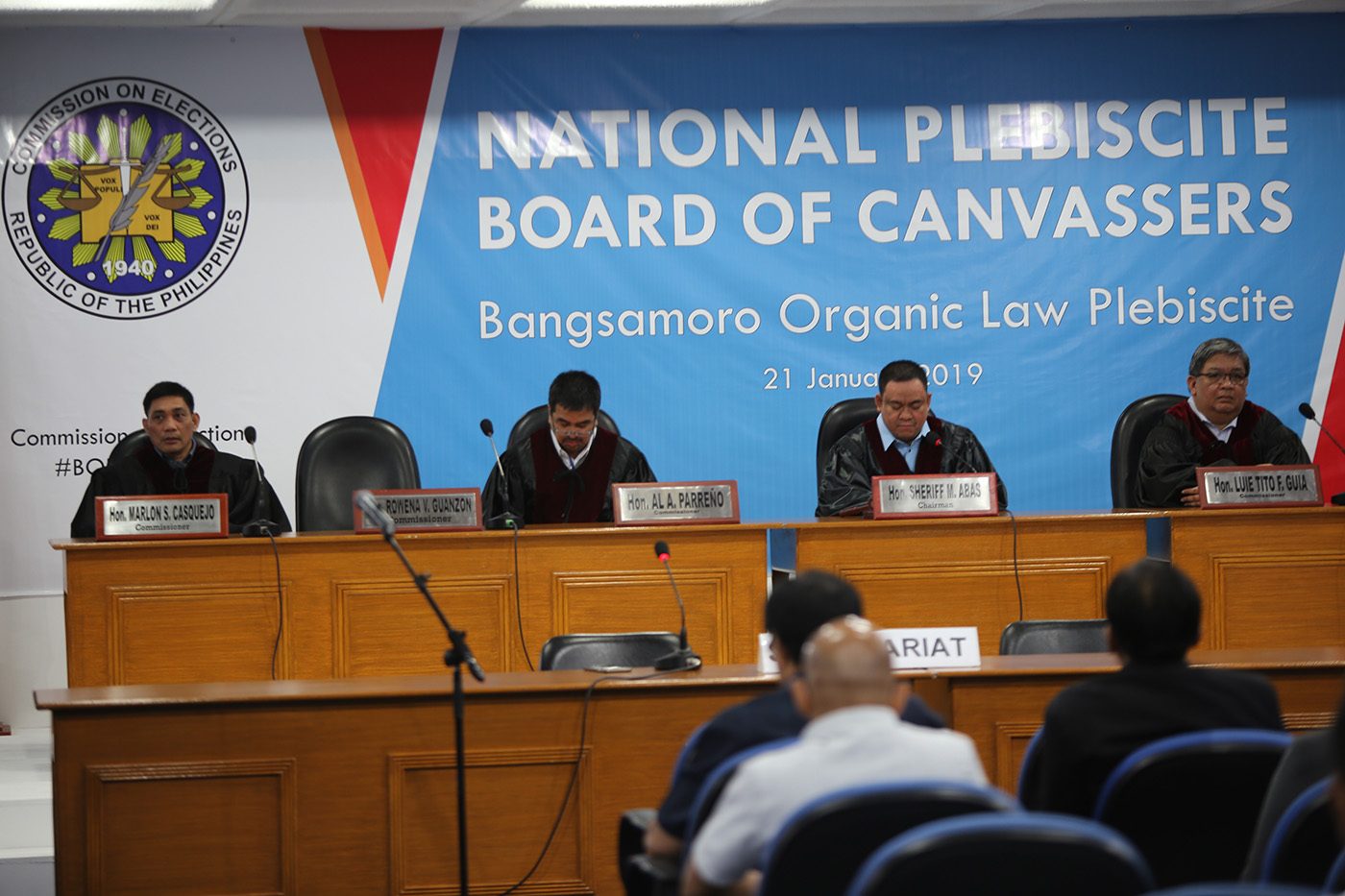 Comelec convenes to canvass Bangsamoro plebiscite