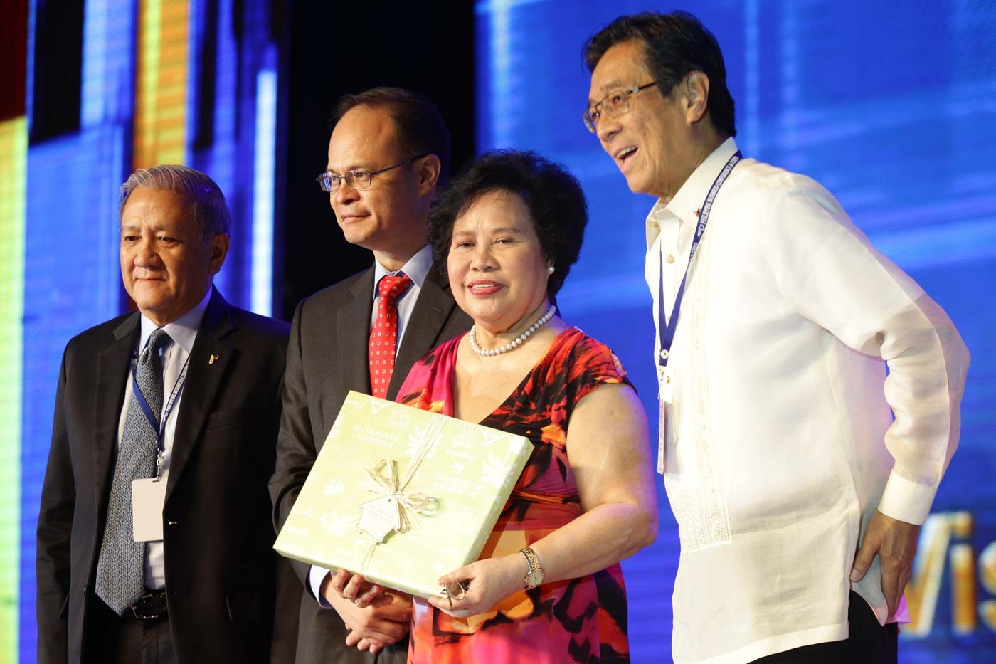 CHANGES, SURPRISES. Senator Miriam Defensor Santiago on stage during the PCCI-organized Philippine Business Conference and Expo. Photo by Julien Lopez/Rappler    