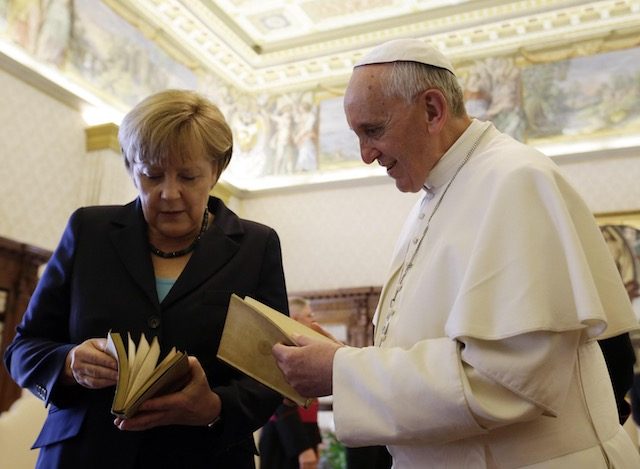 Pope says he angered Merkel with comments on Europe
