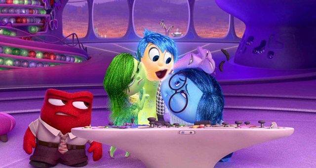 YOU TOO, ANGER. Joy gathers the emotions in a group hug. Photo courtesy of Disney-Pixar 