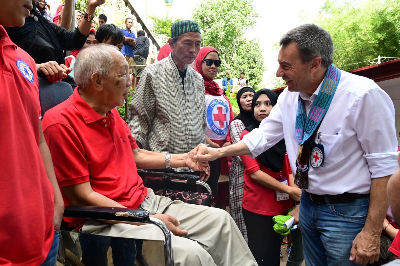 BUALAN SPRING. ICRC President Peter Maurer meets with community leader Datu Caloy Amer, of the Bualan Spring Project on June 3, 2019. Photo by Alecs Ongcal/ICRC  