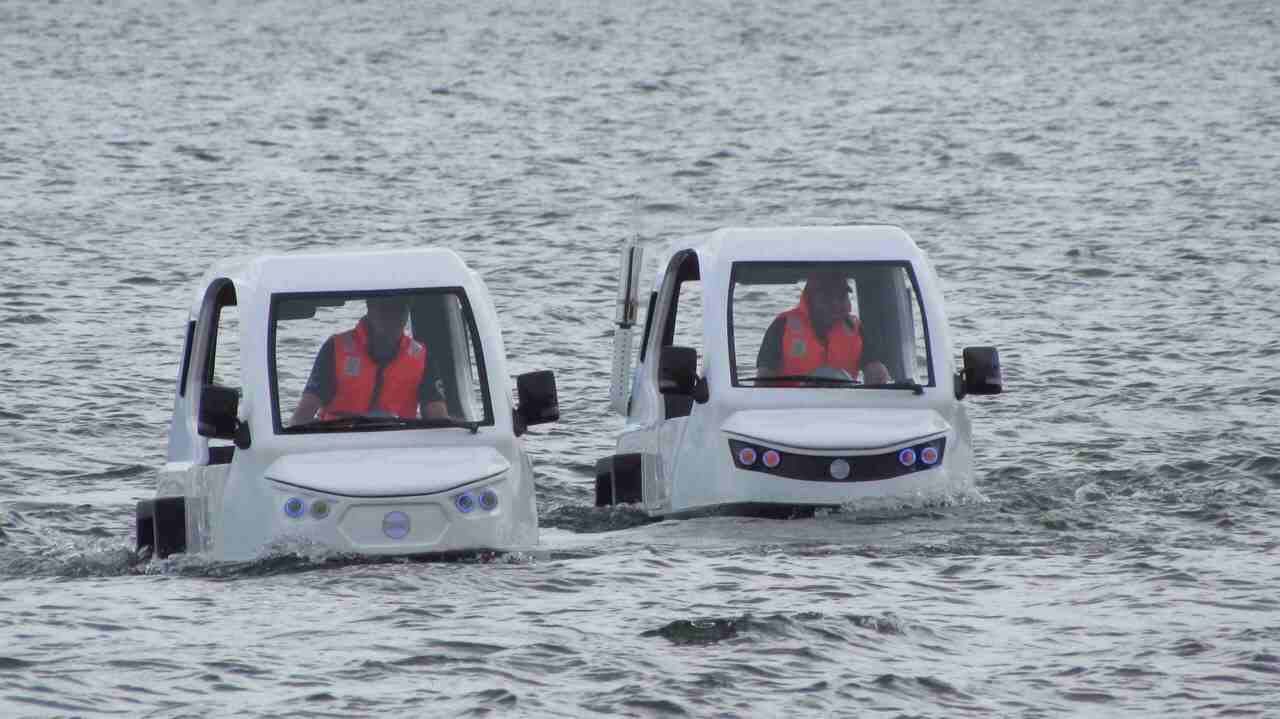 AMPHIBIOUS. The advantage of the Salamander as a rescue vehicle is that it still functions as a normal tricycle, says its chief designer, Atoy Llave. 