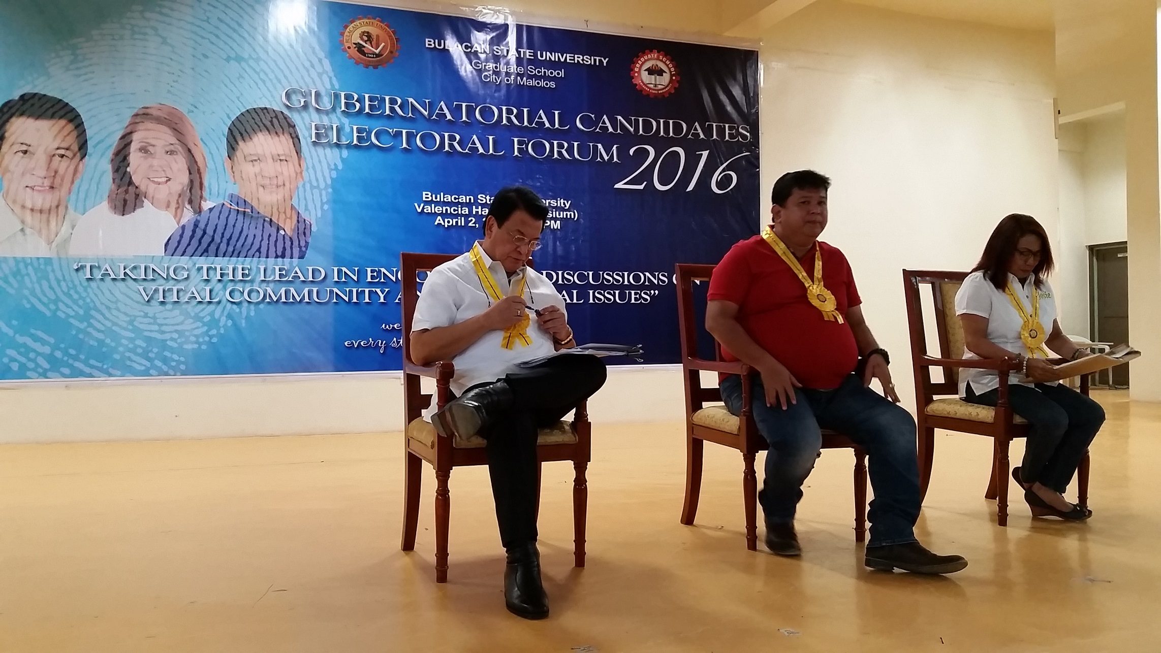 3 Bulacan gubernatorial bets face off in university forum