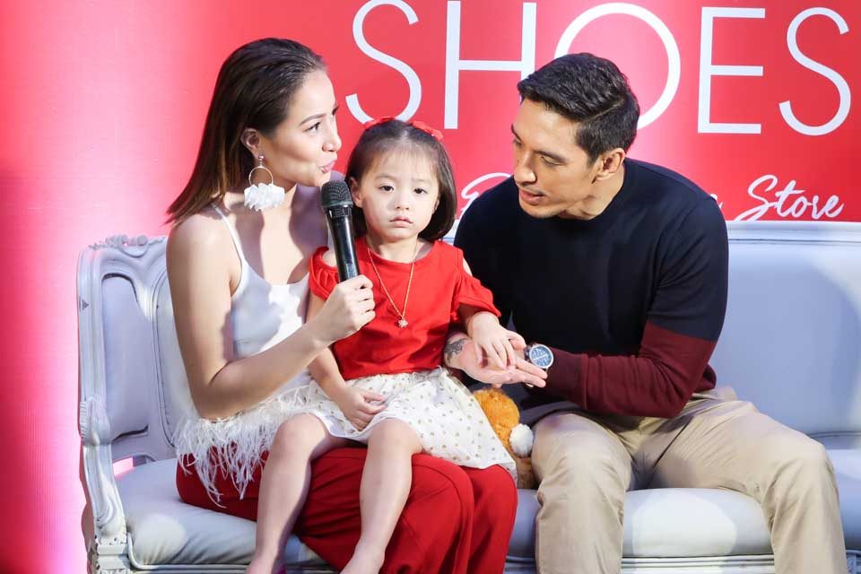 Cristine and Ali with daughter Amarah during the Simple Shoes launch. The family is the endorser of the brand.  
