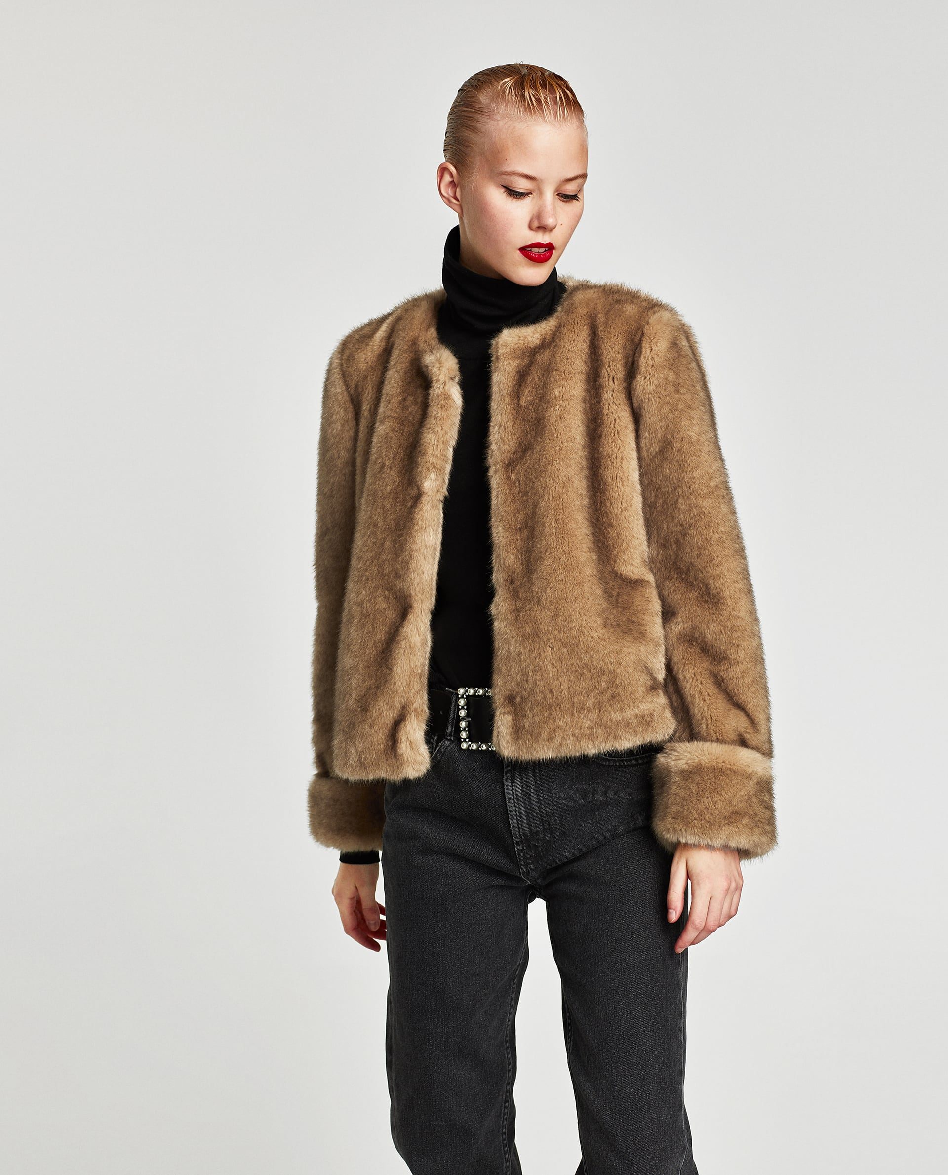 Faux fur jacket (P2,595), Zara.com 