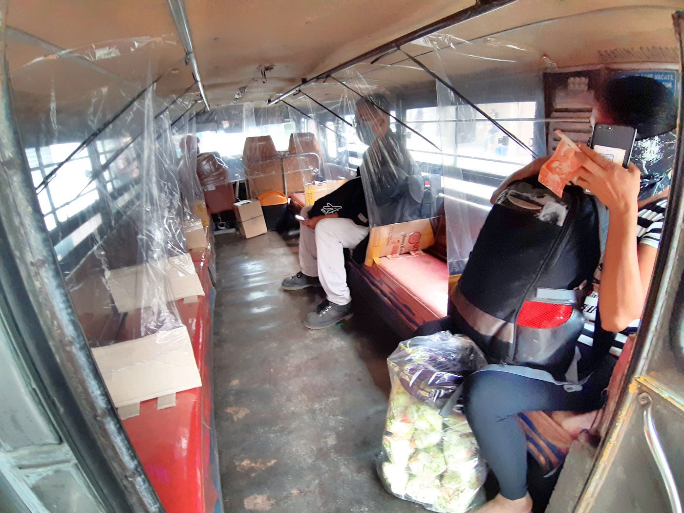 Baguio jeepneys use plastic sheets for physical distancing