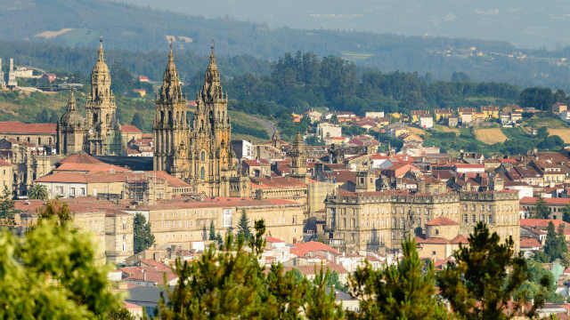 Cathedral of Santiago de Compostela from Pedroso Mount 