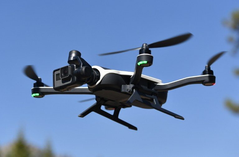 TAKING FLIGHT. A new GoPro Karma foldable drone is seen flying during a press event in Olympic Valley, California. Photo by Josh Edelson/AFP 