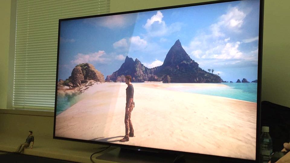 A WHOLE NEW WORLD? Sony demoes the power of the PS4 Pro with a split-screen presentation of Uncharted 4. The standard PS4 version is on the left, Pro on the right. Photo by Michaela Nadine Pacis 