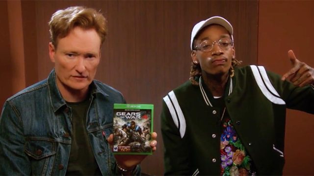 WATCH: Rapper Wiz Khalifa and host Conan O’ Brien blaze through Gears of War 4