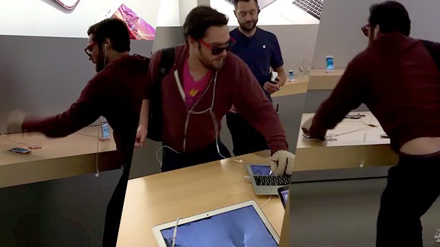 WATCH: Man smashes phones, laptop at Apple store in France