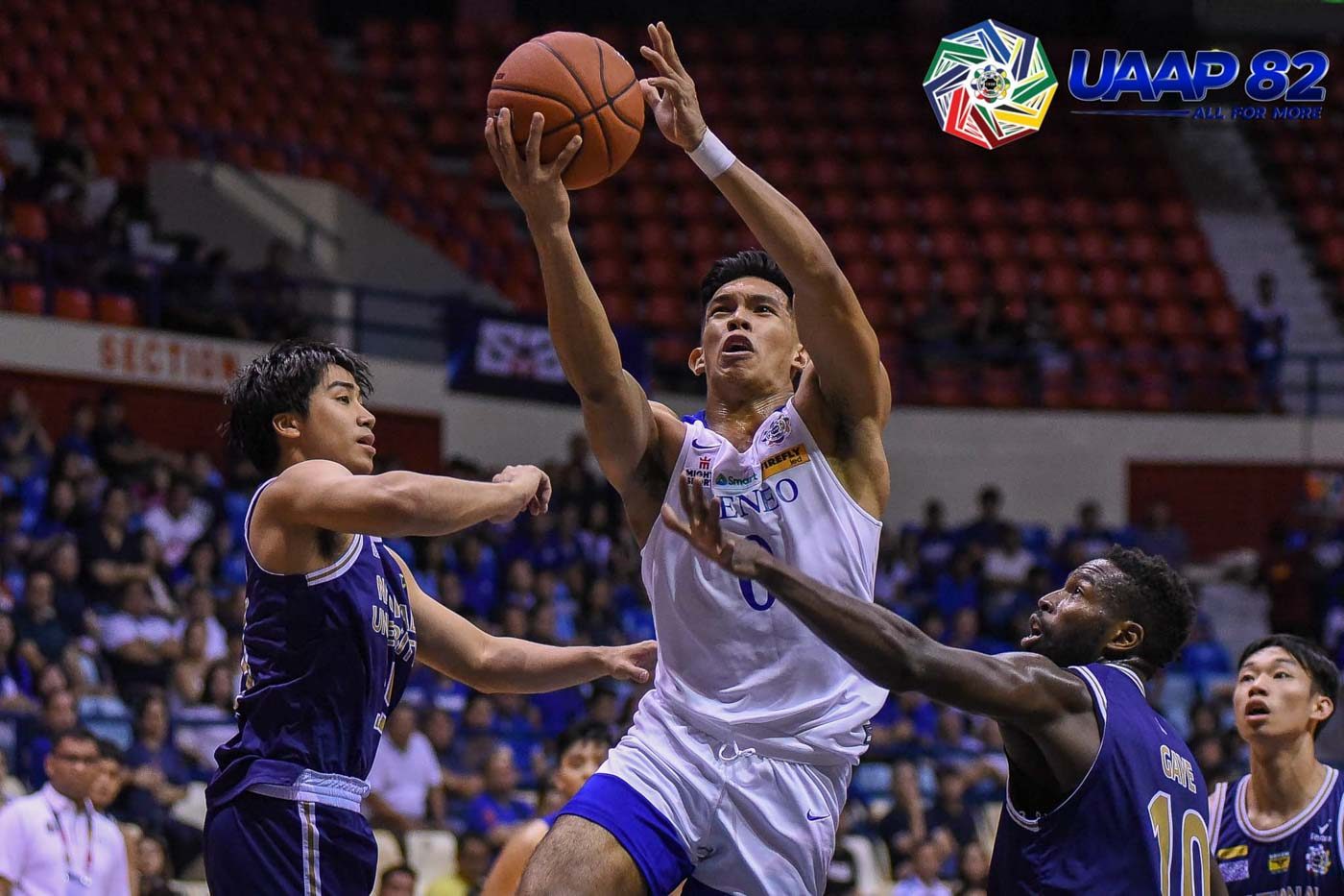 STILL PERFECT. Thirdy Ravena and the Blue Eagles stay solo on top with a 5-0 card. Photo release 