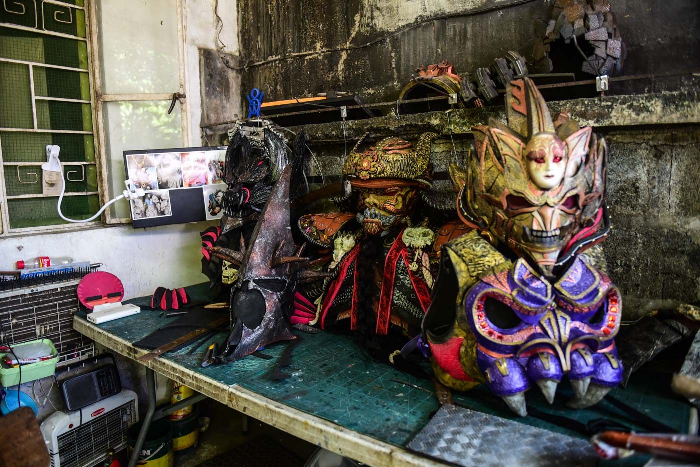 CREATIONS. Guy keeps his costumes for future events, and even rents them out. Photo by Alecs Ongcal/Rappler 
