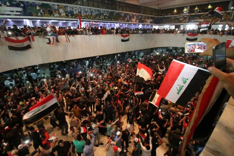 Protesters quit Baghdad’s Green Zone after unprecedented breach