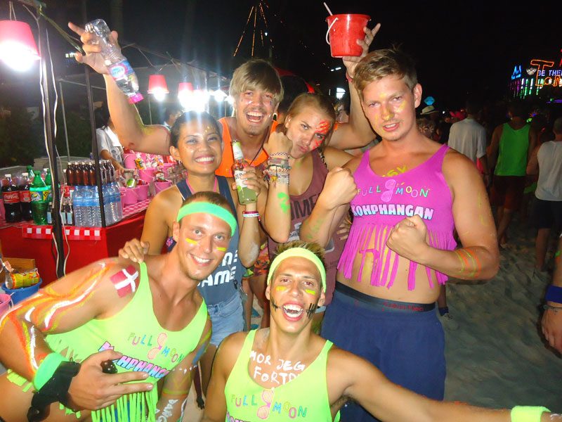 FULL MOON PARTY. Young and free at a Full Moon party in Koh Pah Ngan, Thailand 