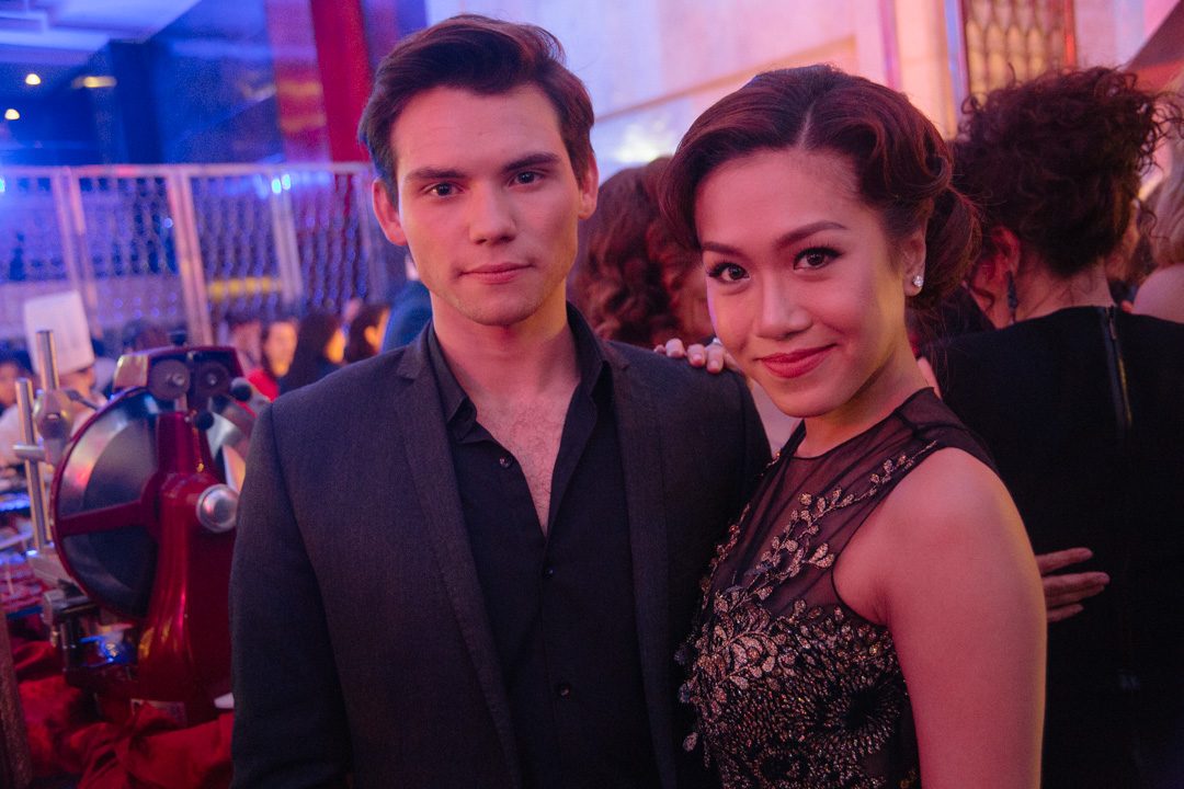 MARIUS AND FANTINE. 'Les Mis' castmates Paul Wilkins (Marius) and Rachelle Ann Go (Fantine) pose for photos at the premiere night after party. Photo by Paolo Abad/Rappler 