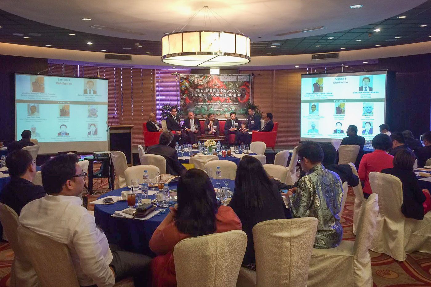 KNOWLEDGE SHARING. Government and officials from the insurance sector discuss ways to push micro-insurance at the first MEFIN Public-Private Dialogue on July 12, 2016 in Manila. 'Other countries are learning from the Philippines but at the same time they also face specific issues in distribution channels and also  requirements from law,' says Malagardis. 