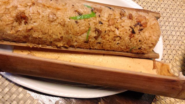 BAMBOO RICE. Dishes that are creatively presented like this rice served inside bamboo usually gets plus points in terms of social media coverage