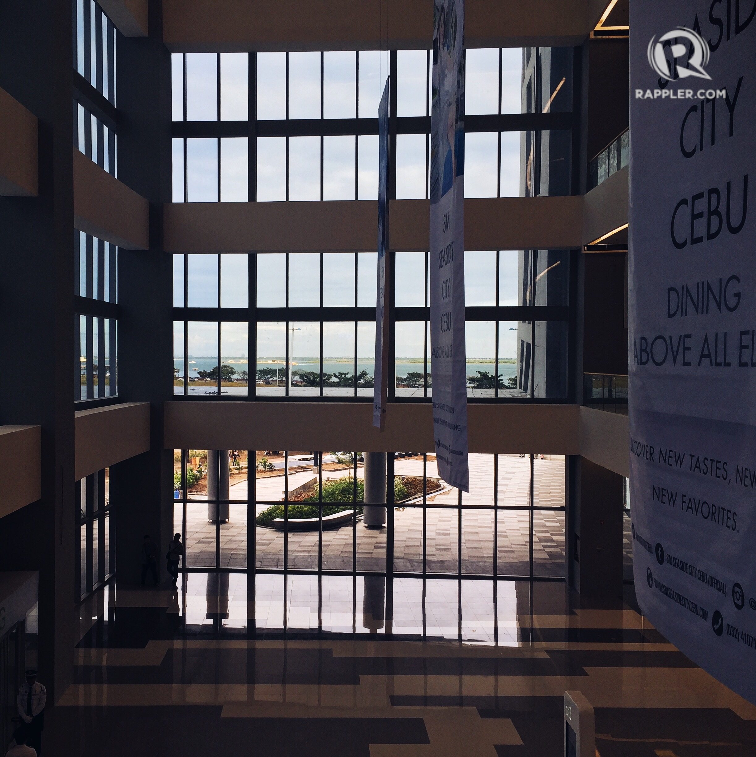 CEBU CHANNEL. A peek at the ocean through one of SM Seaside City Cebu's windows.  