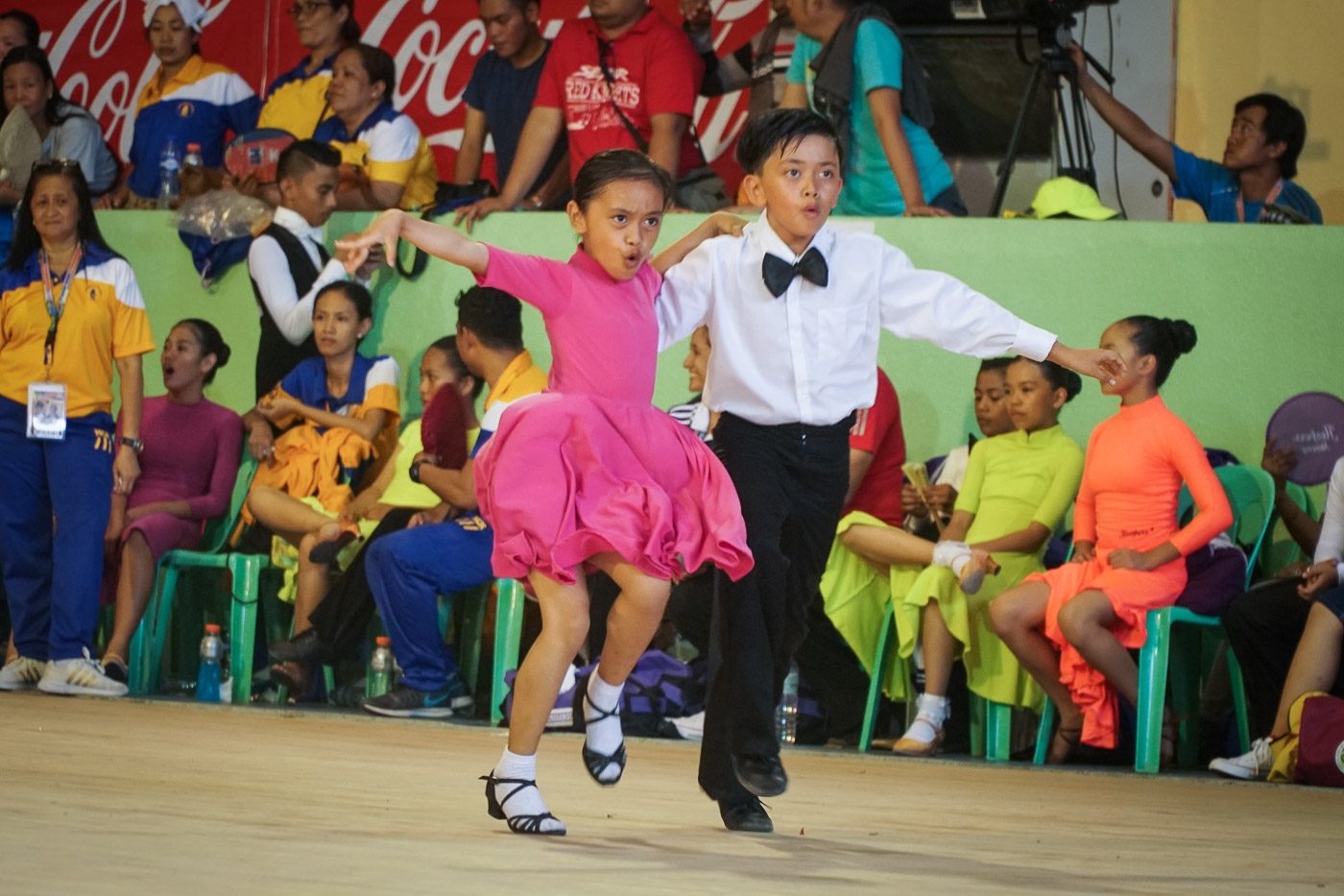 INTENSE. Young athletes competing in Dancesports fire up the floor of the EBJ Gymnasium.  