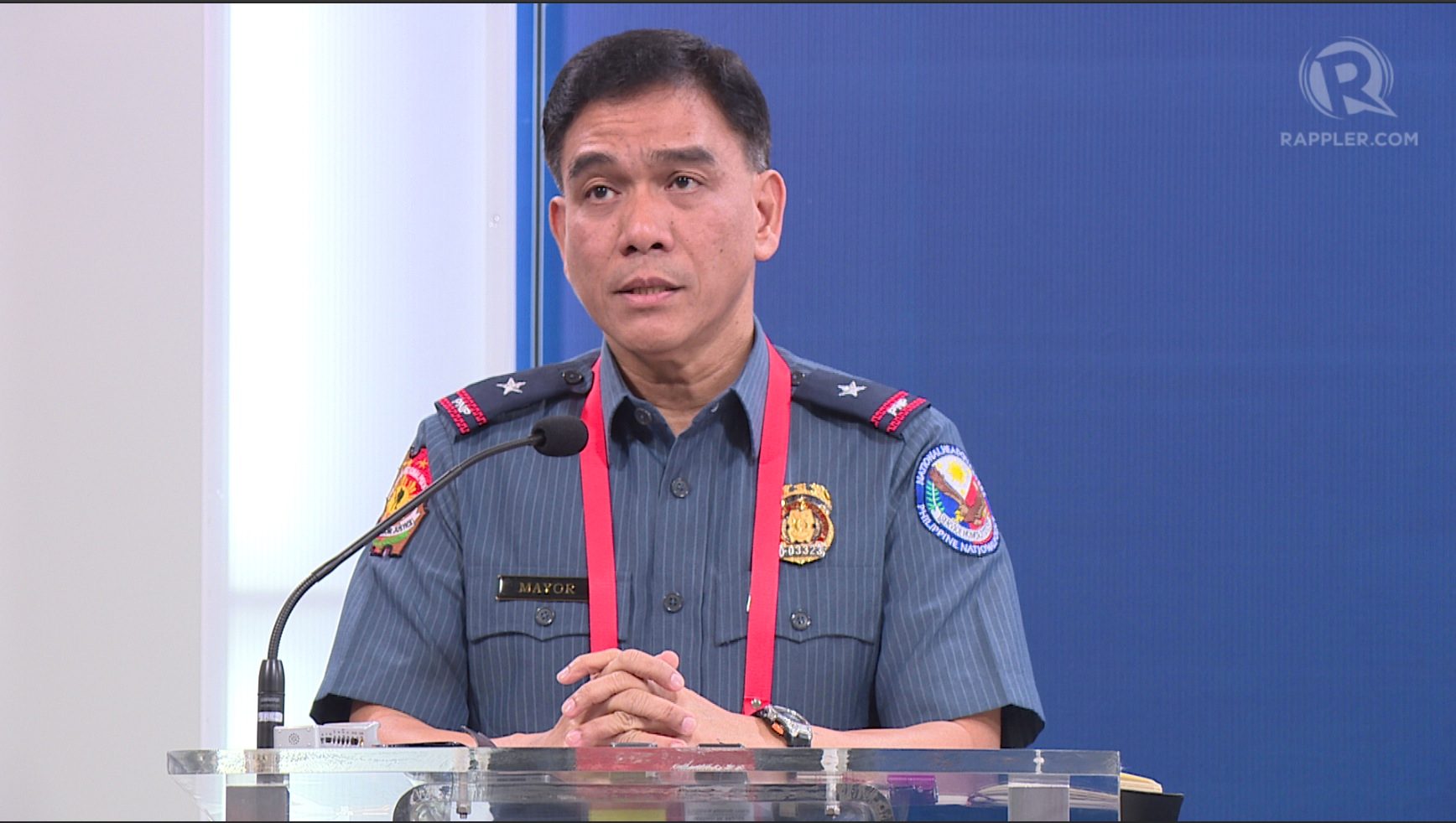 FOR EMERGENCIES ONLY. PNP spokesman Chief Superintendent Wilben Mayor says signal loss to be considered only if "really, really necessary." Rappler screenshot 