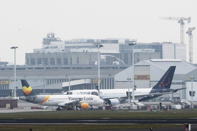 STANDSTILL. A photo taken on March 22, 2016 shows Brussels Airport, in Zaventem, after two explosions rocked the main hall of the airport. Belga news agency/AFP 
