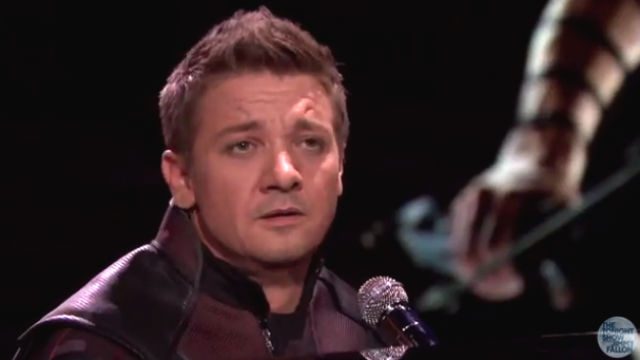 Watch Jeremy Renner sing ‘Thinking Out Loud’ parody as Hawkeye
