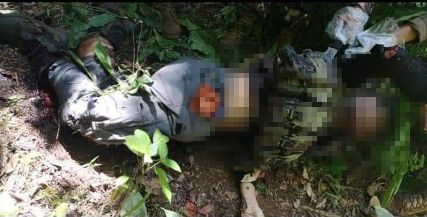 FATALITY. The government troops recover a body after the clash in Sulu. Photo from AFP Western Mindanao Command  
