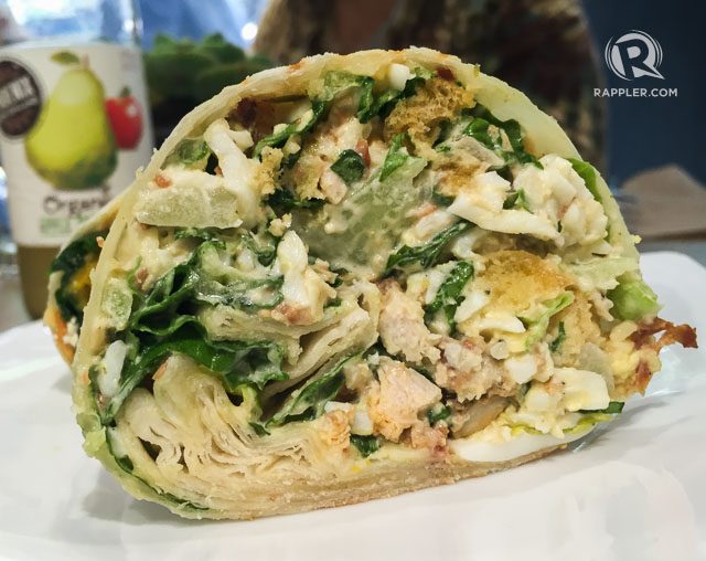 COBB WRAP. Salad Stop!'s classic combos include the Cobb, Nicoise, and Greek salads. Vernise L. Tantuco/Rappler.com 