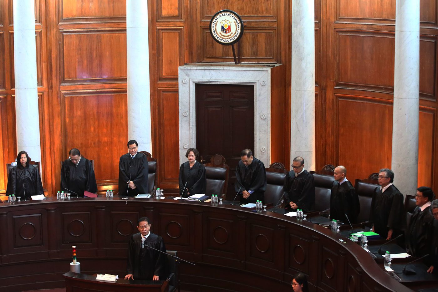 EN BANC. The justices of the Supreme Court in the session hall where oral arguments are held. File photo by Ben Nabong/Rappler 
