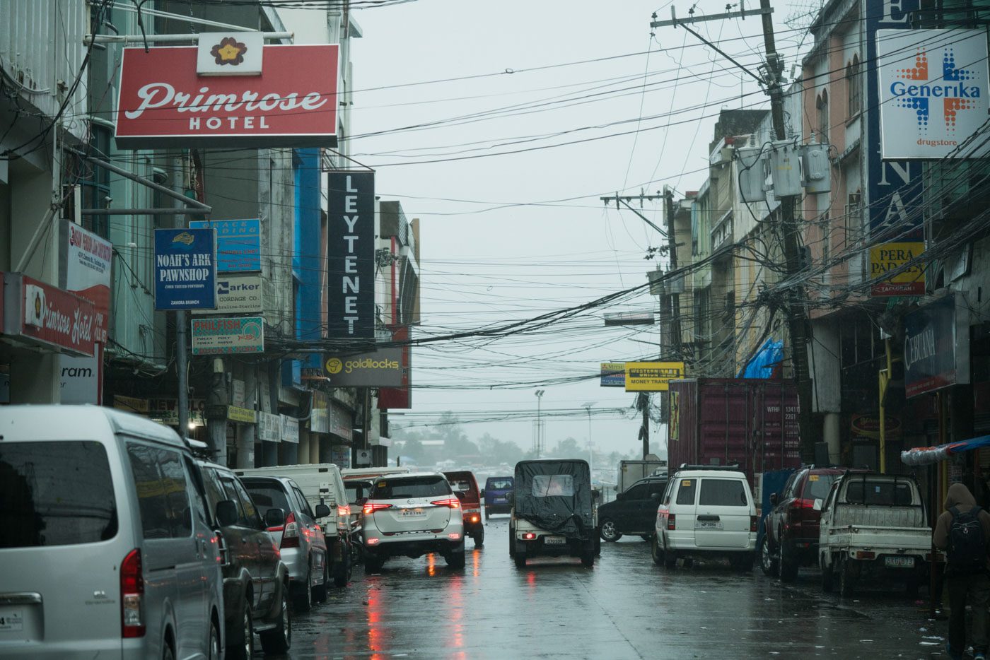 CLOSED. Businesses close around Tacloban City as winds and rainfall intensify