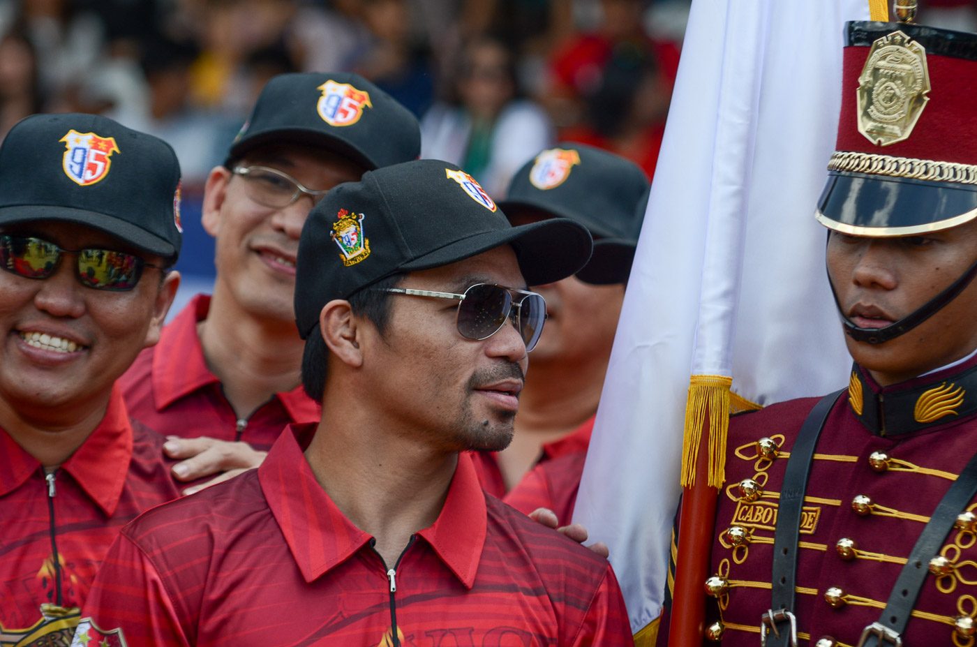 SENATORS AND COPS. Senator Manny Pacquiao at the PNPA homecoming event in Silang, Cavite, on Saturday, March 11, 2017. Photo by LeAnne Jazul/Rappler 