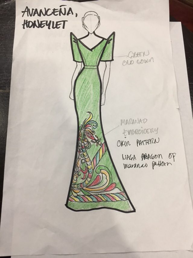 'RECYCLED.' Honeylet Avanceña asks Chardin designer Aris Estarilla to add designs to an old gown  