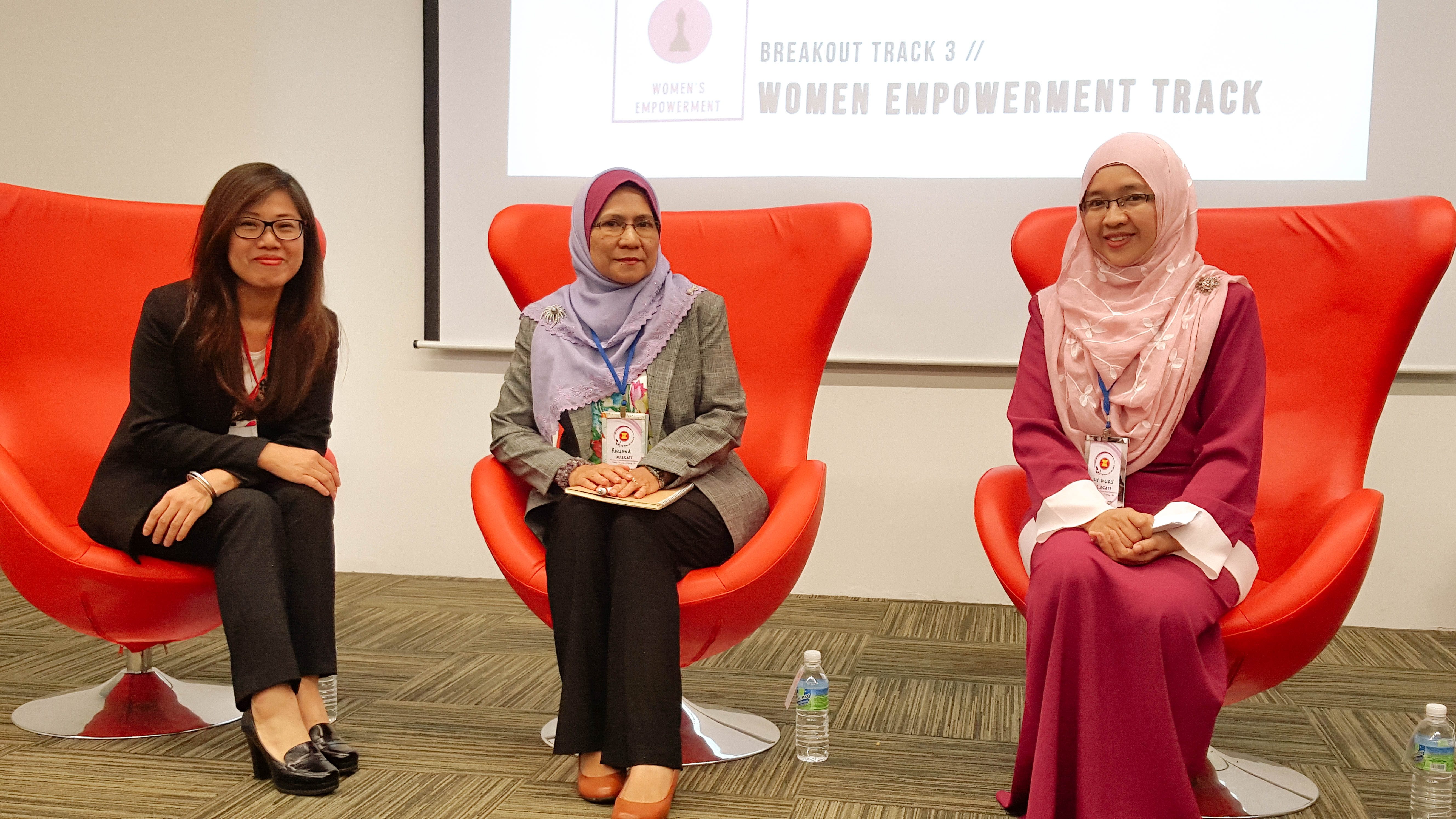 Malaysian entrepreneurs Katharine Yip, Roziana Rashid, and Lily Muas at the ASEAN Work-Life Balance Conference. Photo by Nina Terol 