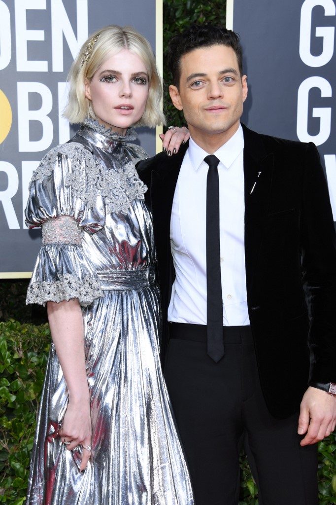RETURN. Lucy Boynton and Rami Malek attend the 77th Annual Golden Globe Awards at The Beverly Hilton Hotel on January 05, 2020 in Beverly Hills, California. Photo by Jon Kopaloff/Getty Images/AFP 
