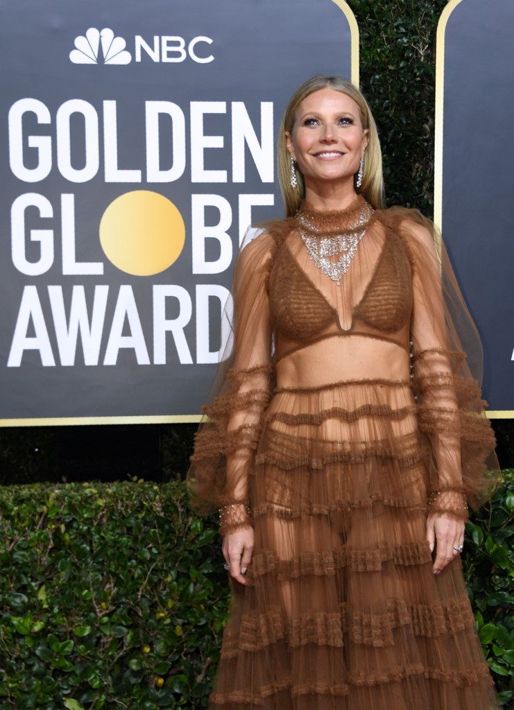 BACK ON THE ARRIVAL. Gwyneth Paltrow arrives for the 77th annual Golden Globe Awards on January 5, 2020, at The Beverly Hilton hotel in Beverly Hills, California. Photo by Valerie Macon/AFP 
