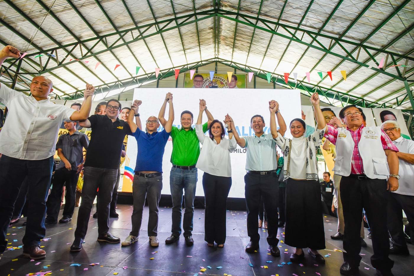 ENDORSEMENT OF THE VP. Opposition leader and Vice President Leni Robredo endorses the Otso Diretso candidates during the slate's launch on October 24, 2018. Photo by Maria Tan/Rappler  