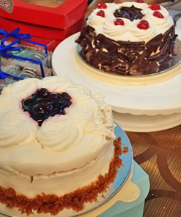 CAKE FAVORITES.  Blueberry cheesecake and black forest cake get a vegan makeover at Dessert First. 