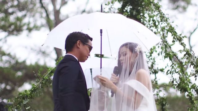 FOREVER. Sitti recites her vows to husband Joey Ramirez during their wedding in Baguio. Screengrab from YouTube   