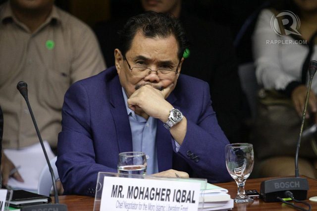 MILF chief peace negotiator Mohagher Iqbal. Photo by Mark Cristino/Rappler 