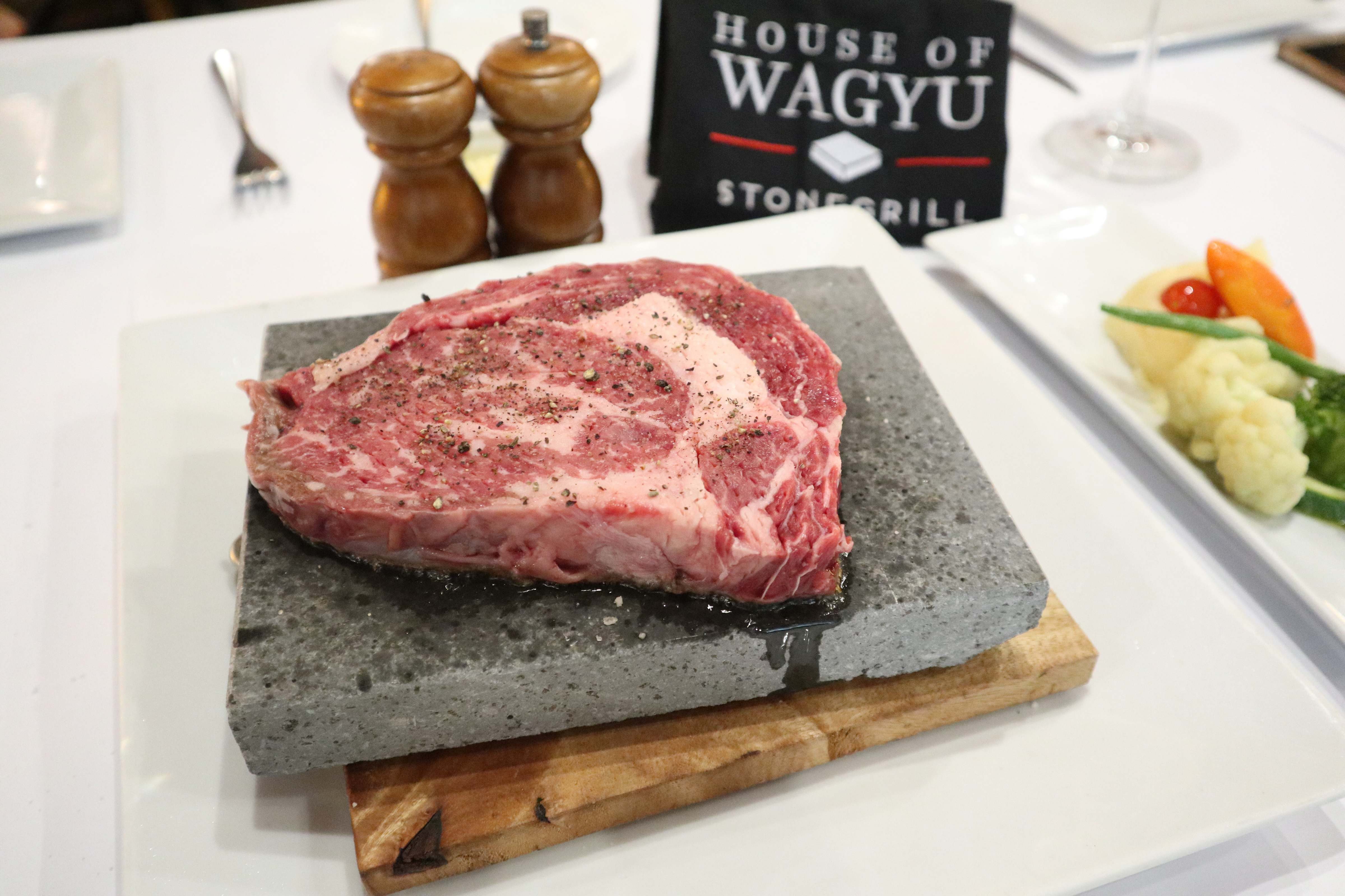 TENDER TO THE BONE. House of Wagyu's stone grilled steak 
