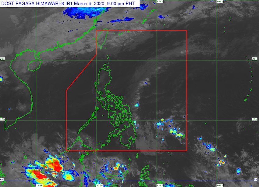 Satellite image as of March 4, 2020, 9 pm. Image from PAGASA 