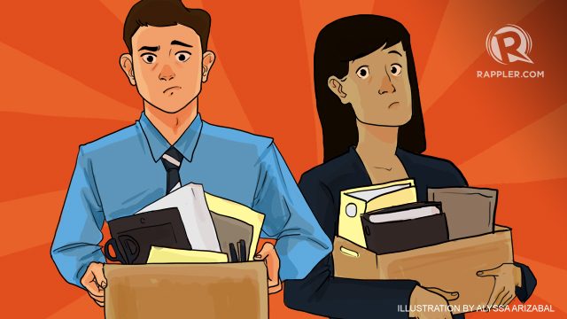 THINGS TO CONSIDER. Your savings and you how soon you can get your next job are just some things to consider before you quit your current job. Illustration by Alyssa Arizabal/Rappler.com 