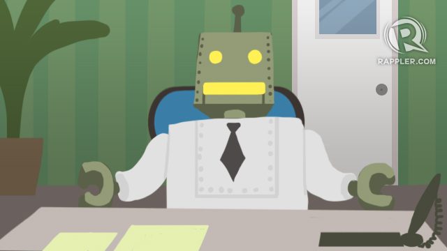 MR. WORKPLACE ROBOTO. Illustration by Nico Villarete/Rappler   