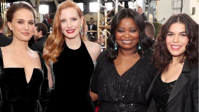IN PHOTOS: Stars wear black on Golden Globes 2018 red carpet