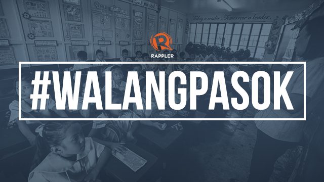 #WalangPasok: Class suspensions, Tuesday, October 30